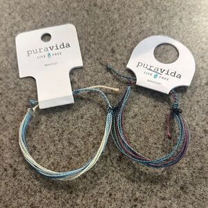 Pura Vida Blue and Purple Bracelet Duo
